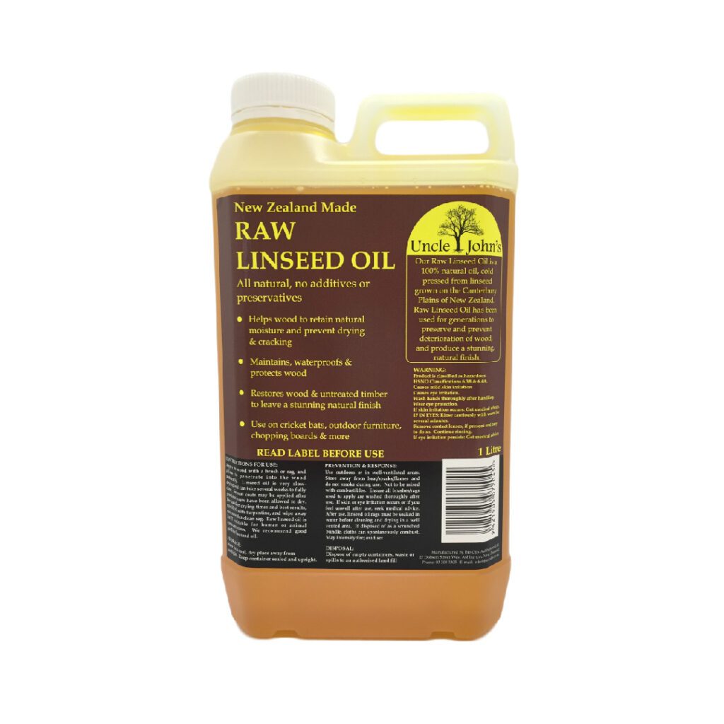 1 Litre Uncle Johns Raw Linseed Oil Uncle John's Raw Linseed Oil